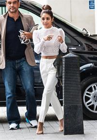 Vanessa Hudgens arriving at BBC Radio 1 in London on July 16, 2013 