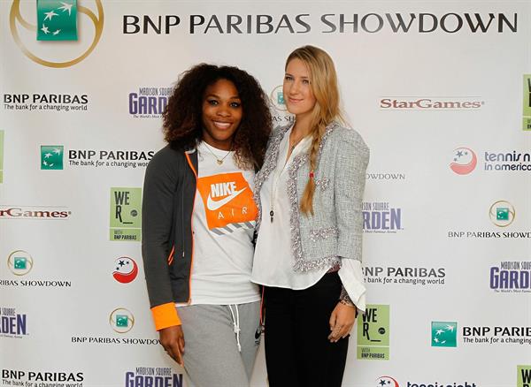 Victoria Azarenka and Serena Williams - BNP Paribas Showdown Press Conference at Essex House March 4, 2013 