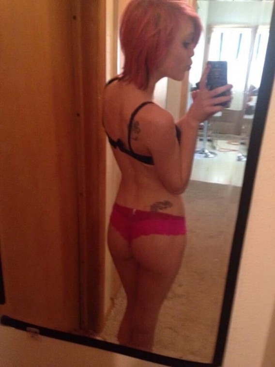 Pandaboo in lingerie taking a selfie and - ass