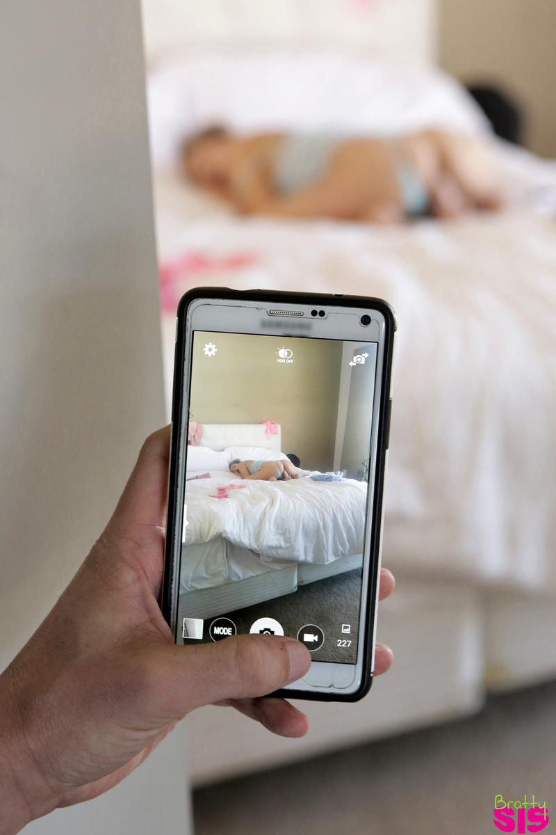 Horny coed Carolina Sweets compares fucking her stepbros dick and fucking a dildo to see which one gets her cumming more