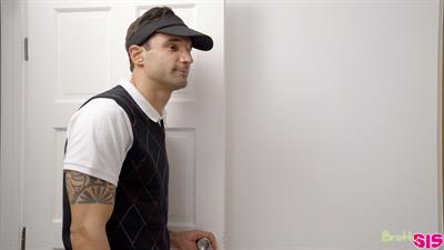 Cum hungry coeds Whitney Wright and Alex Blake seduce their friends brother into some hardcore threesome action