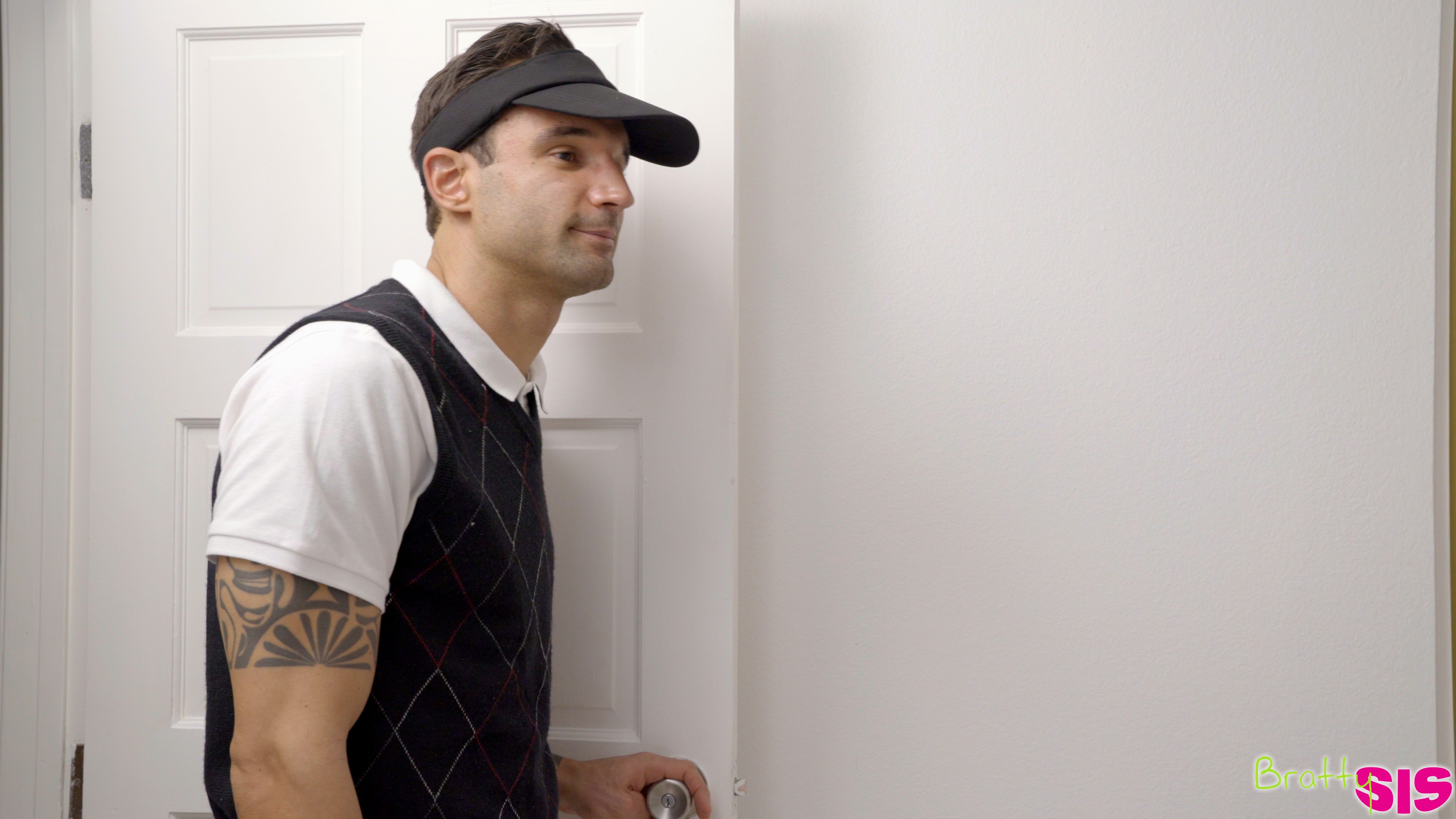 Cum hungry coeds Whitney Wright and Alex Blake seduce their friends brother into some hardcore threesome action