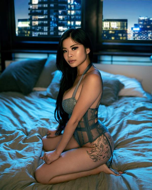 Cindy Tran in lingerie