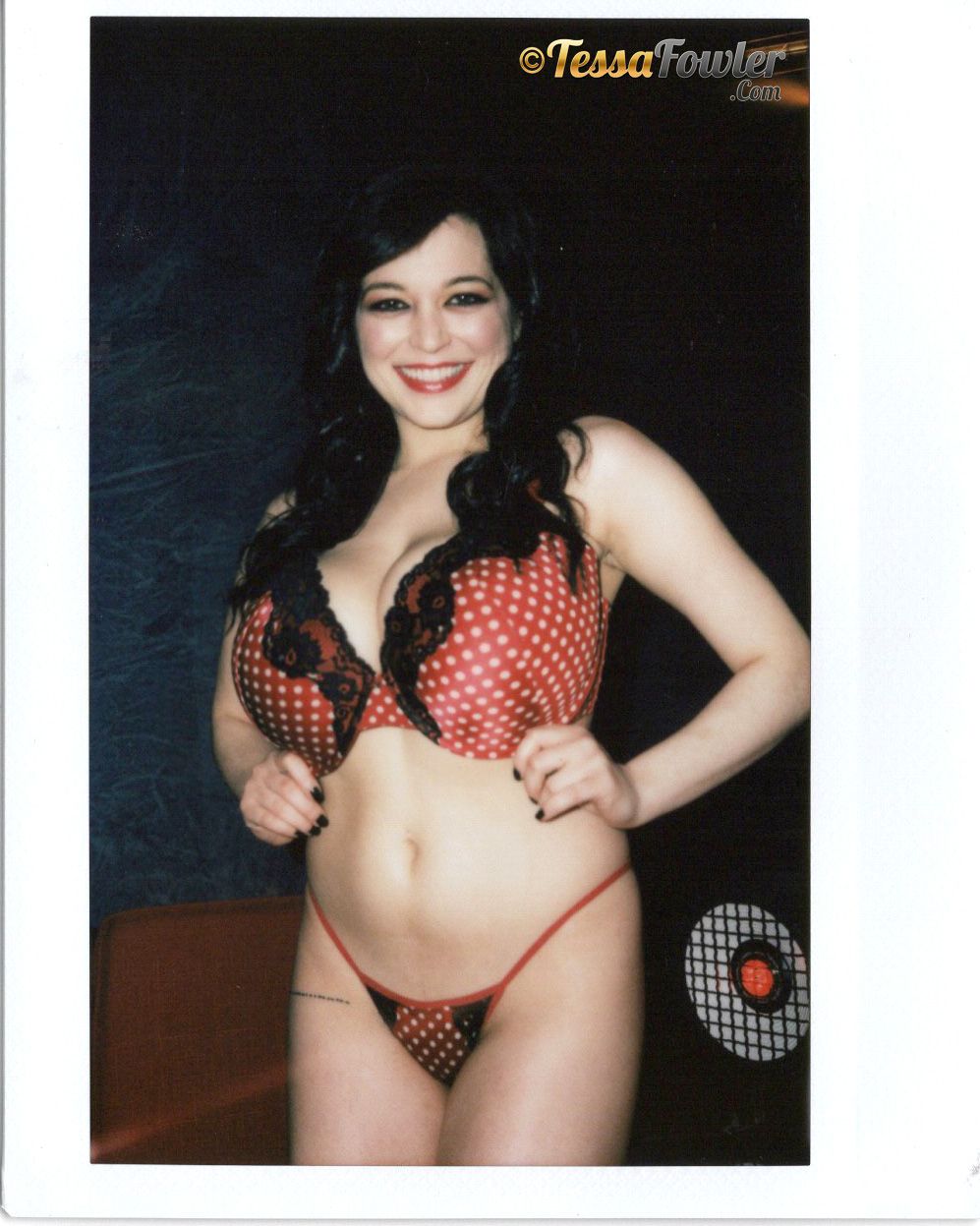 Tessa Fowler tempting polaroid shots of her natural big wonders