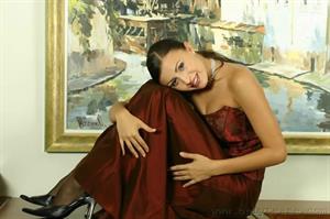  Jenny in evening dress with stockings 