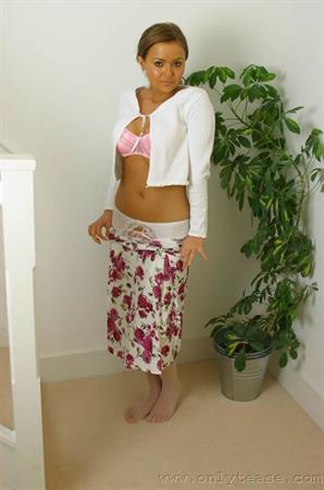  Petra in long skirt with white stockings 