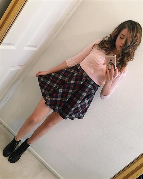 Pokimane taking a selfie