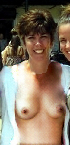 showing her great MILF tits
