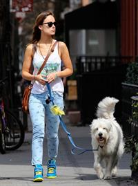Olivia Wilde walking her dog in New York City - April 9, 2013 