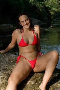 Carrie Barber Red Bikini