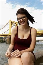 Busty Michele James in Shorts