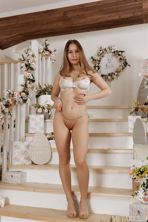 Amalia Davis Pictures Busty Amalia Davis Strips on Stairs