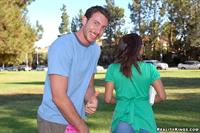 Dollce was and is a BOMBSHELL. I am so glad we ran in to her. She has some great BREASTS. I almost didn’t want her to tease us. I just wanted to rip her blouse right there and then at the park. But I kept my cool. We took her back to the house and gave this student a few lessons of our own.
Dollce is on her back with her skirt up around her waist and her panties pulled to the side. Her man, a well- hung white dude, has his cock in her pussy and he`s giving it to her hard. He`s really fucking her good, as the moans streaming from her mouth indicate.
This sultry Latina babe with her massive 34DD jugs and an incredible ass says that sucking dick is her favorite bedroom activity. My Dearest Dollce, she doesn’t just give head, she gives an experience. A ton of head and hand movement with a lot of tongue action as well. These are the key to her oral ability! Also, she has the greatest big jugs for amazing tit worship along with awesome titty fucking. Watch out how aggressive she is! I especi