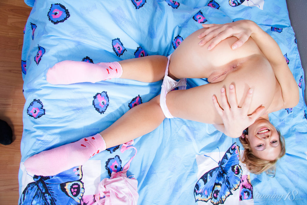 Blonde with a Pink Vibrator