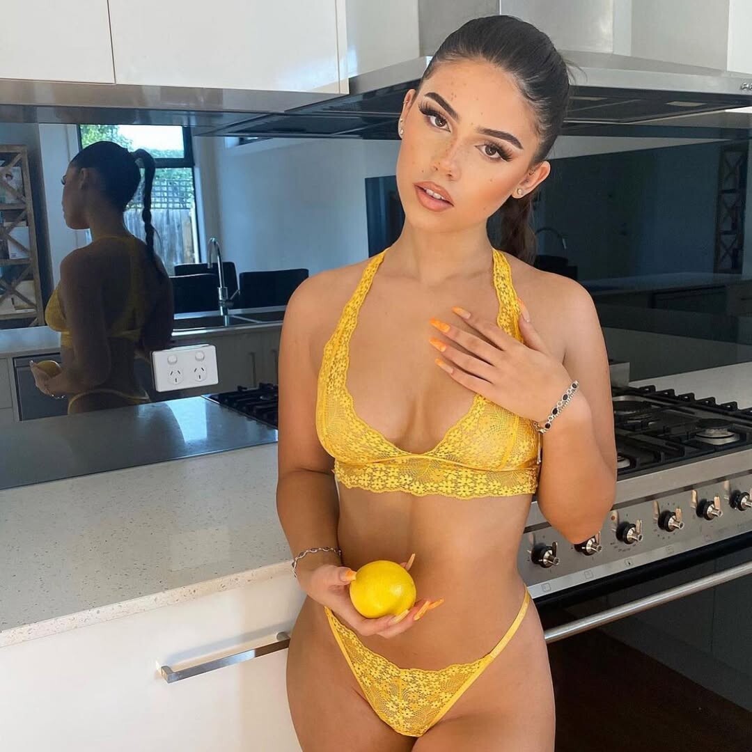 Leah Halton in a bikini