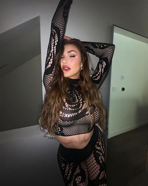 Black leather body suit