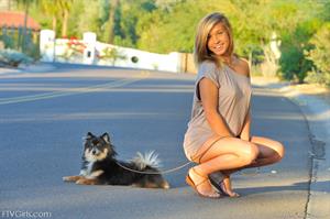 Kennedy FTV Nude Pictures Kennedy walking the dog