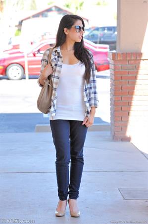 Lilly FTV Nude Pictures Lilly flashes tits and ass outside