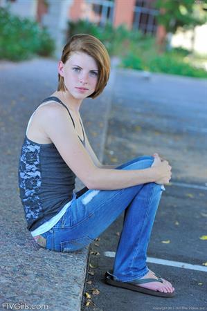 Aubrey FTV Nude Pictures Aubrey being shy and slowly takes off clothes