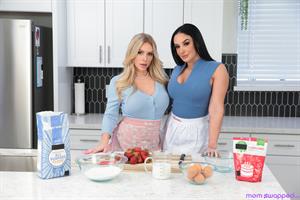 Tradwives Danielle Renae and Sheena Ryder give their stepsons a stepmilf swap as thanks for being strong men