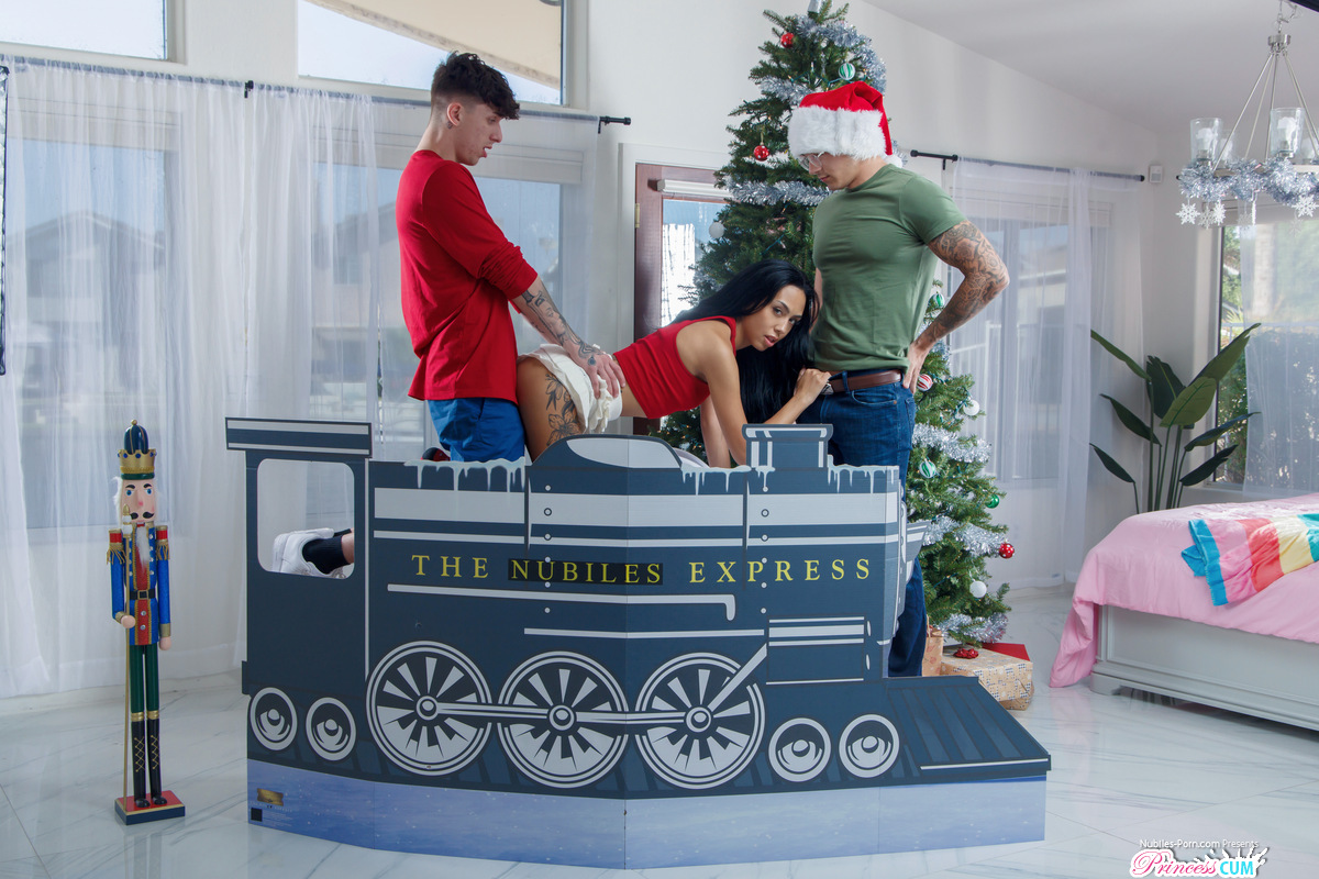 Bianca Bangs dreams of riding the Nubiles Express to having two guys fuck her with her stepbrother creampieing her last