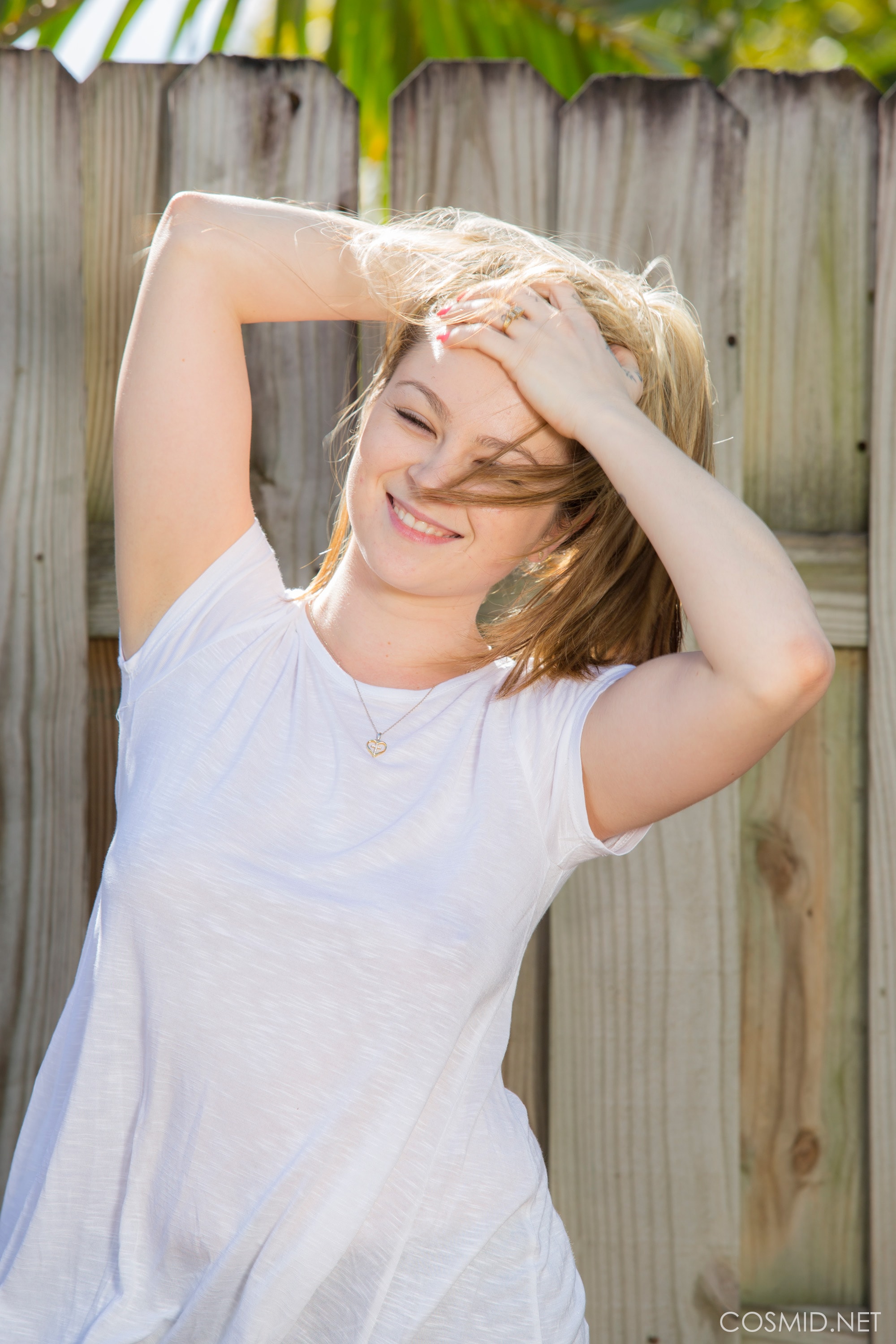 Samantha Against The Fence