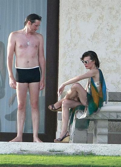 Milla Jovovich in a bikini