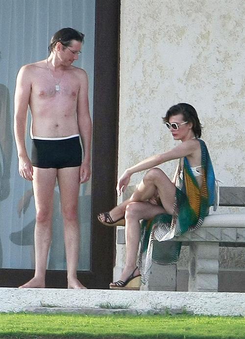Milla Jovovich in a bikini