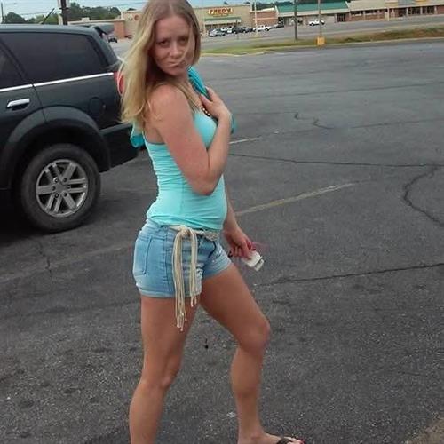 Sexy blonde in turquoise 