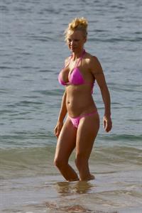 Pamela Anderson Wearing bikini on the beach in Hawaii - August 8, 2013 